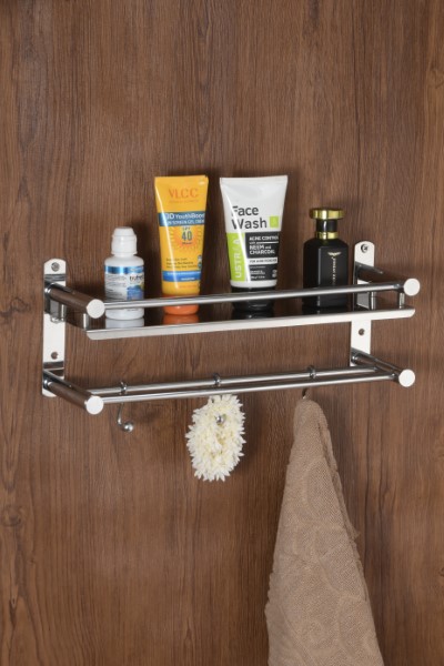 SKA SS Wall Mounting Single Shelf With Hook